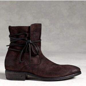 John Varvatos Men’s 9 Oxblood Burgundy Leather Keith Suede Boots